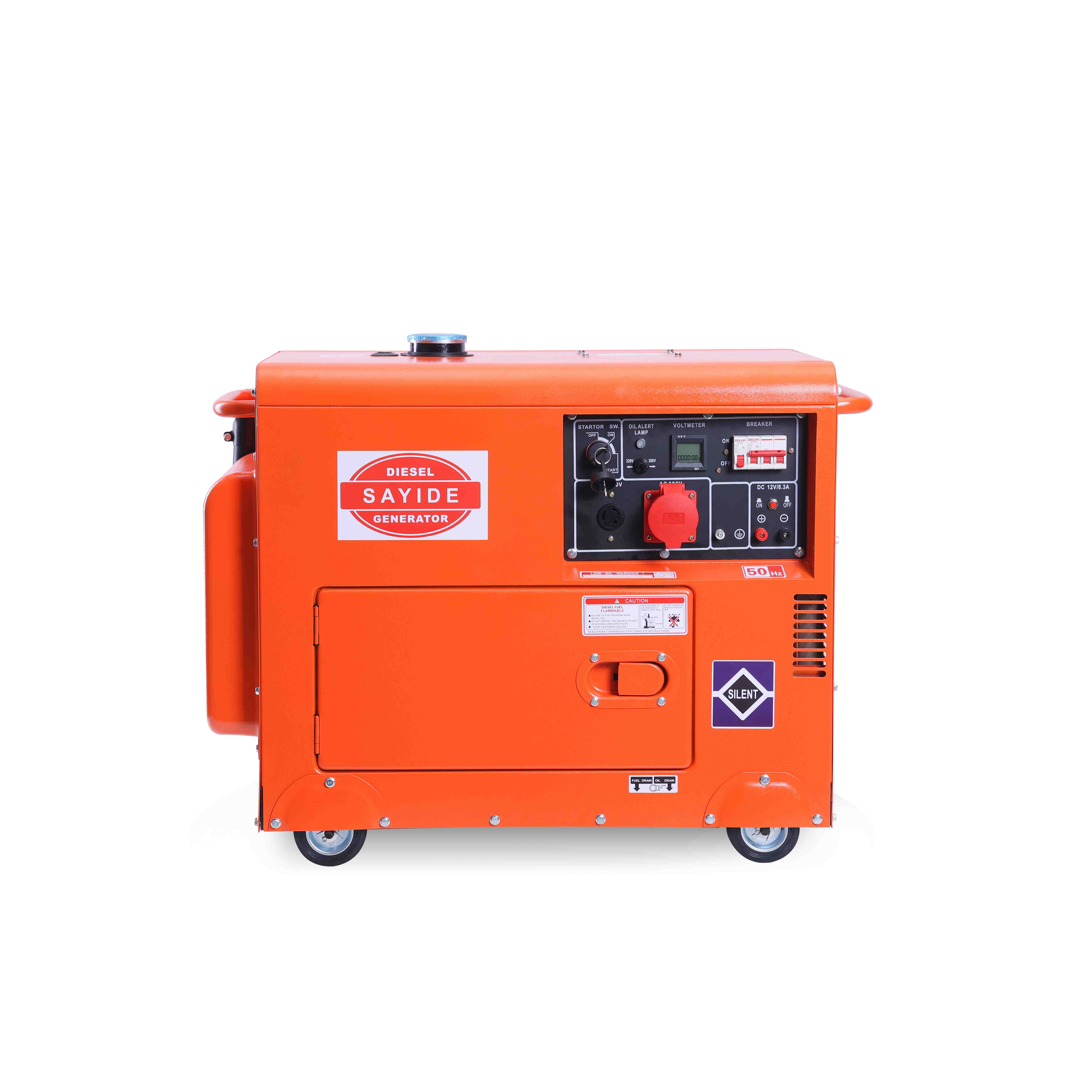 Generator set-Single cylinder silent diesel generator 5-10KW orange basic model main push