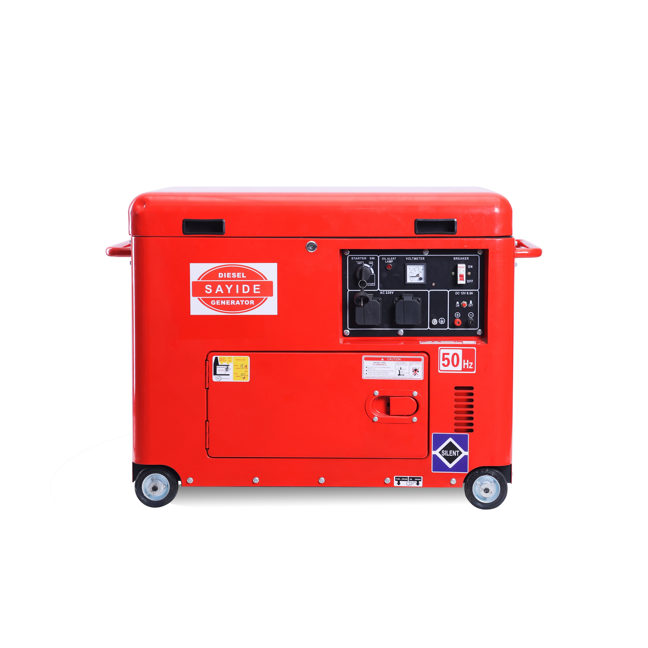 Generator set-Single cylinder silent diesel generator 5-10KW red bread type