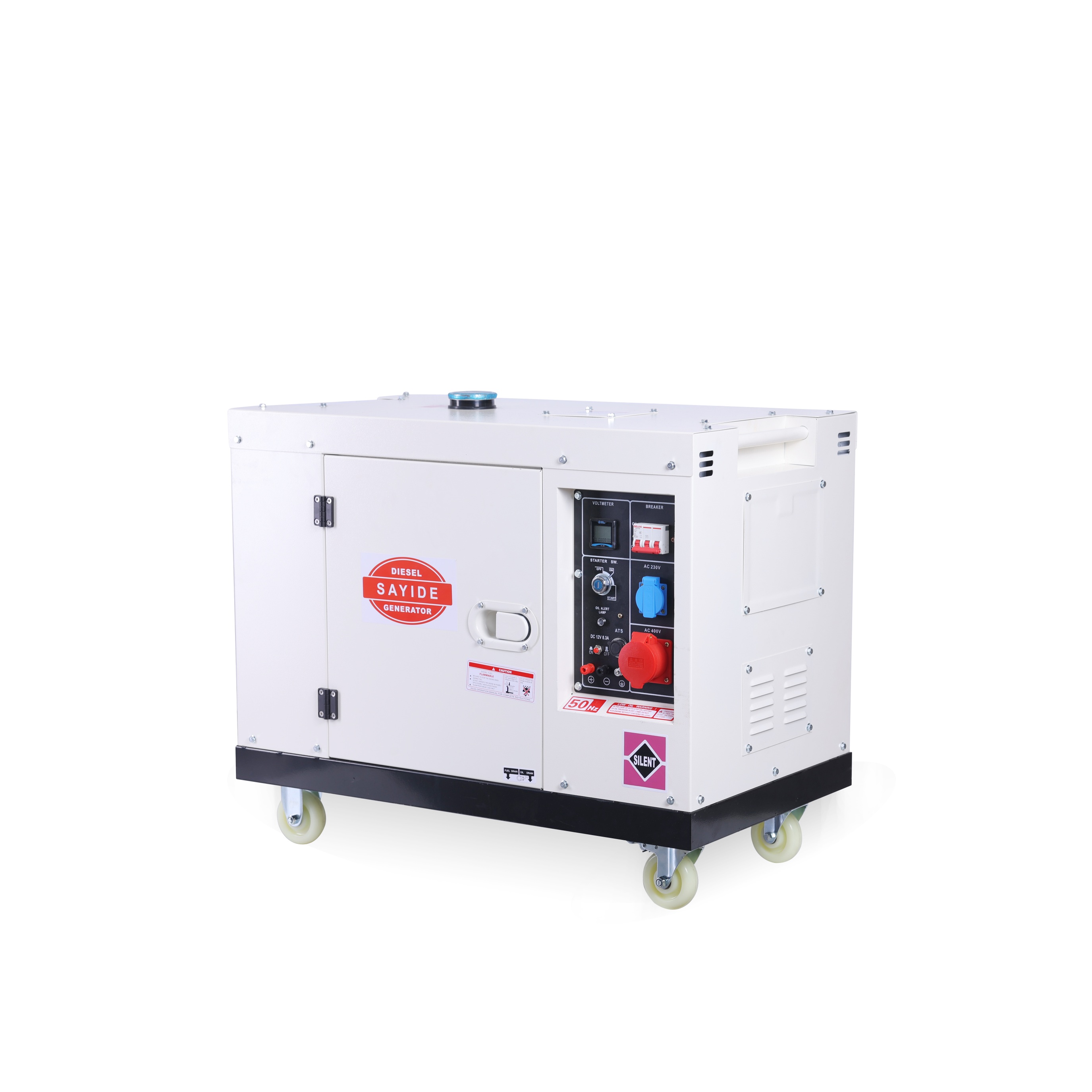 Generator set-Single cylinder silent diesel generator 5-10KW white